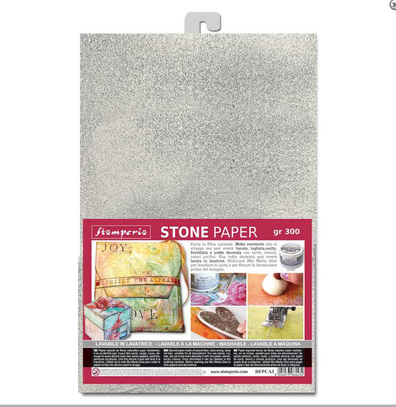 Stamperia Stone Paper A4 Silver - DFPCA4S