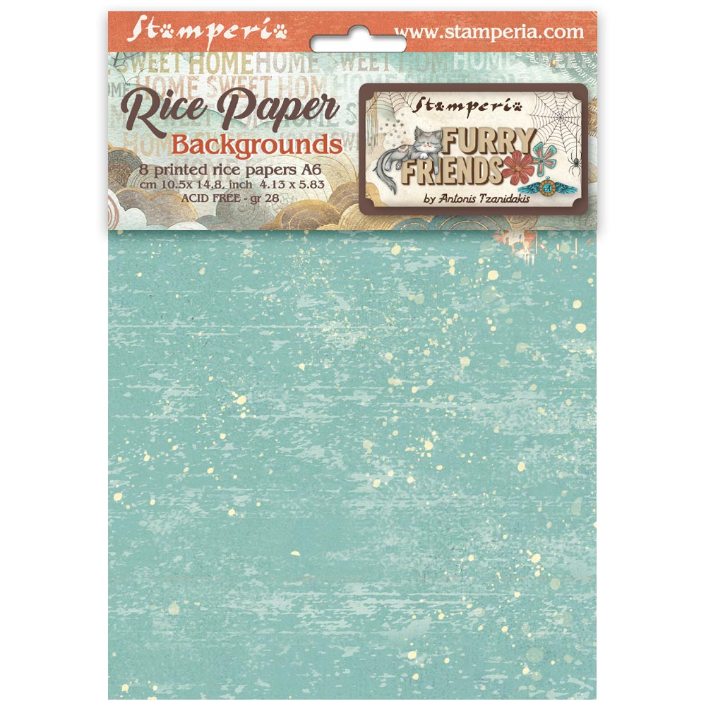 Stamperia - Furry Friends Collection - A6 Rice Paper Pack of 8