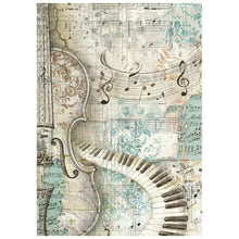 Stamperia Symphony Collection Backgrounds A6 Rice Paper – Pack of 8