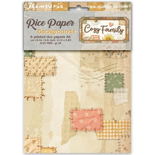 Stamperia Cozy Family Collection Backgrounds A6 Rice Paper – Pack of 8