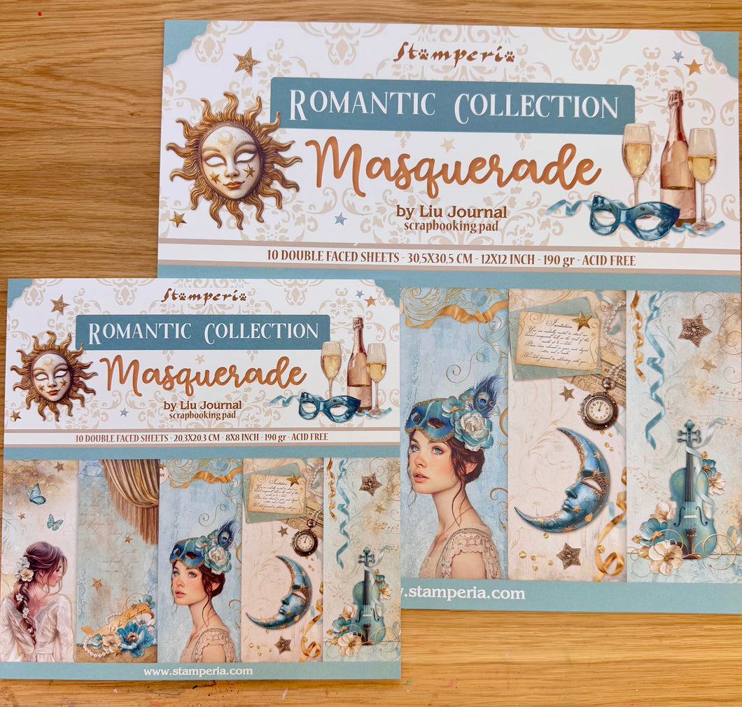 Stamperia - Masquerade Collection Double Faced Paper Pad Bundle (12 x 12' & 8 x 8')