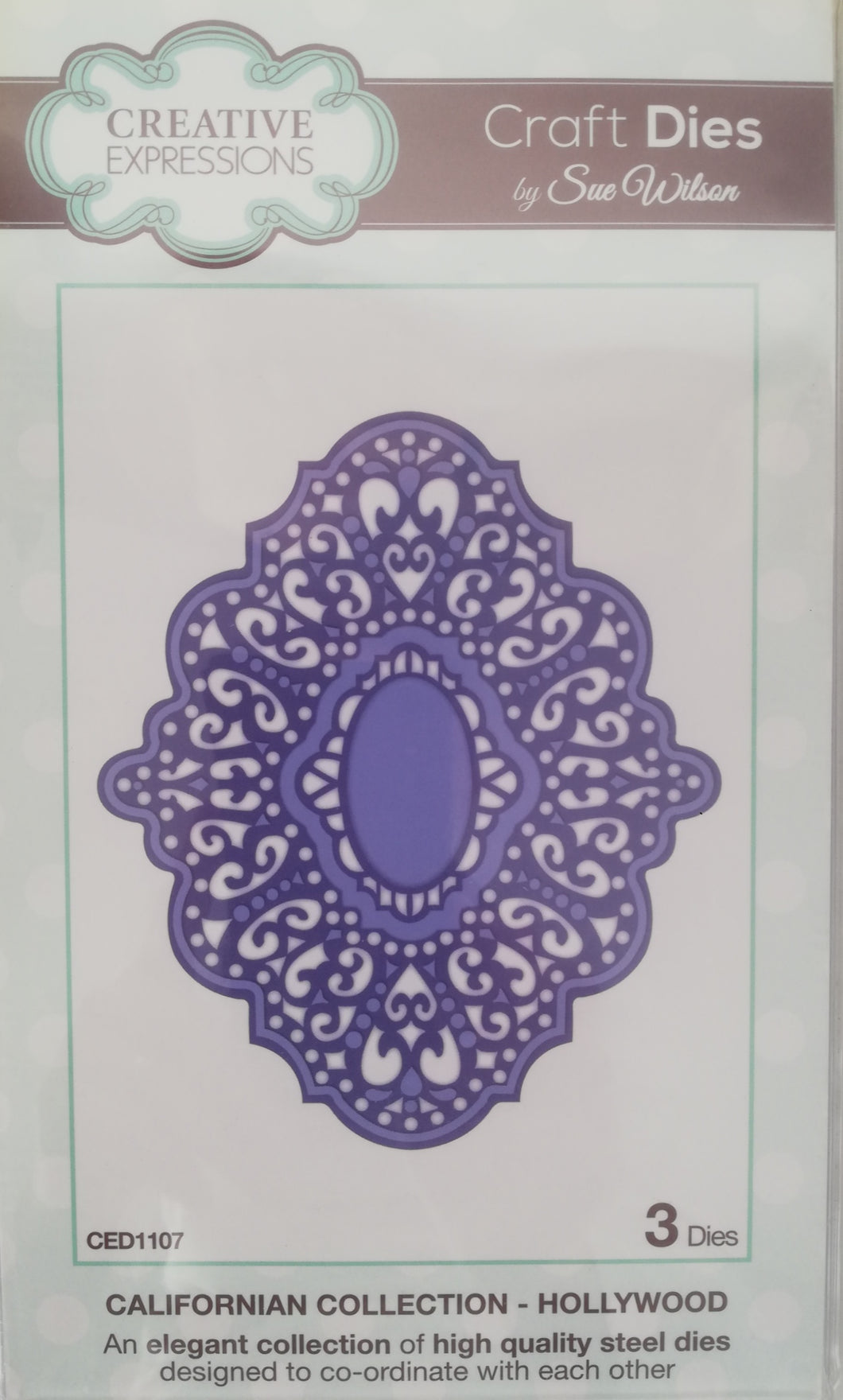 Creative Expressions Craft Dies by Sue Wilson Californian Collection - Hollywood 3 Dies