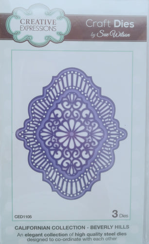 Creative Expressions Craft Dies by Sue Wilson Californian Collection - Beverly Hills 3 Dies