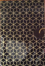 Lamali Kham Travel Notebook - Black & Gold Geo Pattern - approx. 13.5x19cm LLK321K