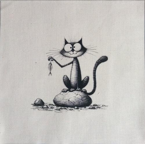 Art Inspirations - Mr Barghest Pets Collection - Single Fabric Panel - Cats Rule Design Approx 10