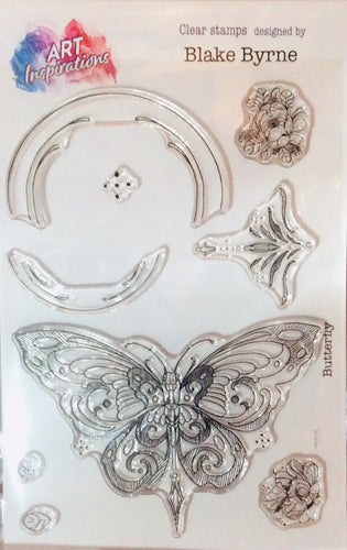 Art Inspirations with Blake Byrne A5 Stamp Set - Butterfly - 9 Stamps