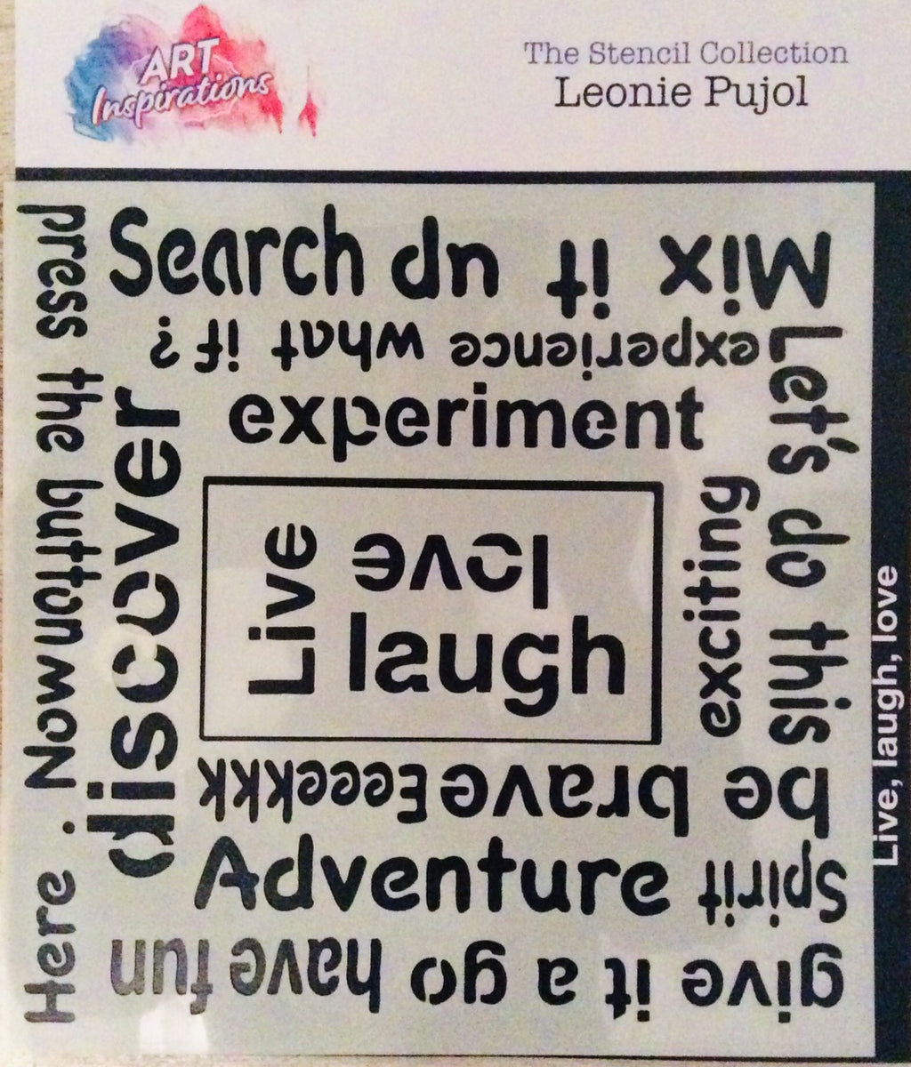 Art Inspirations panel Stencils designed by Leonie - Live, Laugh, Love ...