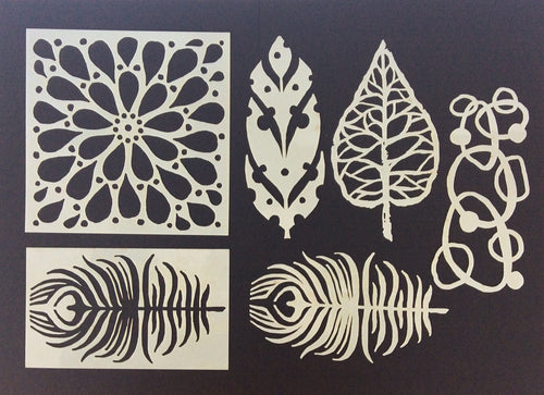 Art Inspirations Elements Stencils - Set of 5 Stencils /Masks designed by Leonie - Introductory price for 1 day