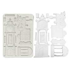 Stamperia - Gardens of Time Collection - Silicone Mould - A5 - Train and Longcase Clock