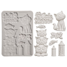 Stamperia Furry Friends 2 Cats A5 Silicone Mould