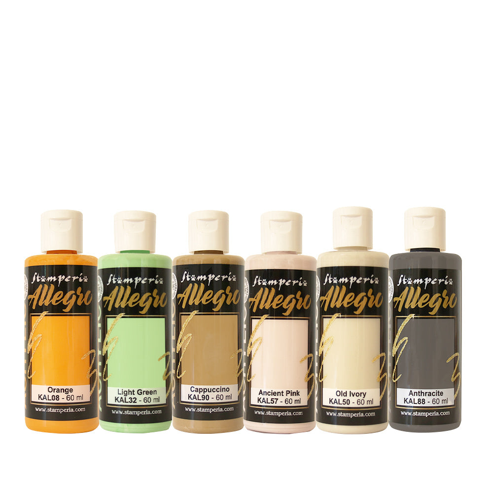 Stamperia Allegro Acrylic Paint 60ml  - Furry Friends Collection - Set of 6