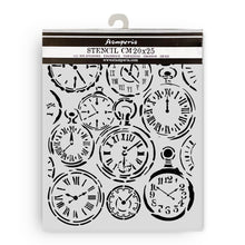 Stamperia - Gardens of Time Collection - Mixed MediaArt Thick Stencil -Mixed Clocks - 20cm x 25cm