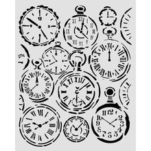 Stamperia - Gardens of Time Collection - Mixed MediaArt Thick Stencil -Mixed Clocks - 20cm x 25cm