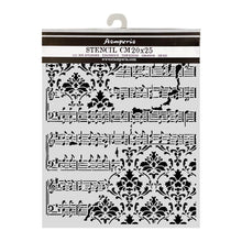 Stamperia Symphony Collection Mixed Media Thick Stencil Score & Frize – 20cm x 25cm