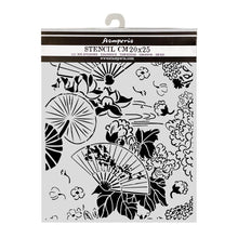 Stamperia Oriental Garden Collection Mixed Media Thick Stencil  - Fans – 20cm x 25cm