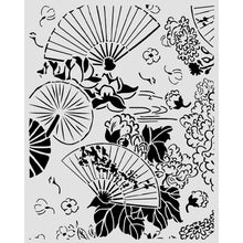 Stamperia Oriental Garden Collection Mixed Media Thick Stencil  - Fans – 20cm x 25cm