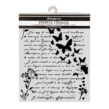 Stamperia Flowers and Poems Collection Mixed Media Thick Stencil Letter and Butterflies – 20cm x 25cm