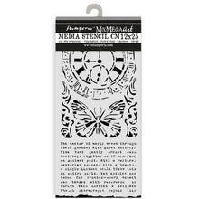 Stamperia - Gardens of Time Collection - Mixed MediaArt Thick Stencil - Clock and Butterfly - 12cm x 25cm