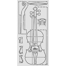 Stamperia Symphony Collection Mixed Media Thick Stencil Violin Sections – 12cm x 25cm