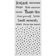 Stamperia Cozy Family Collection Mixed Media Thick Stencil Writing and Dots – 12cm x 25cm