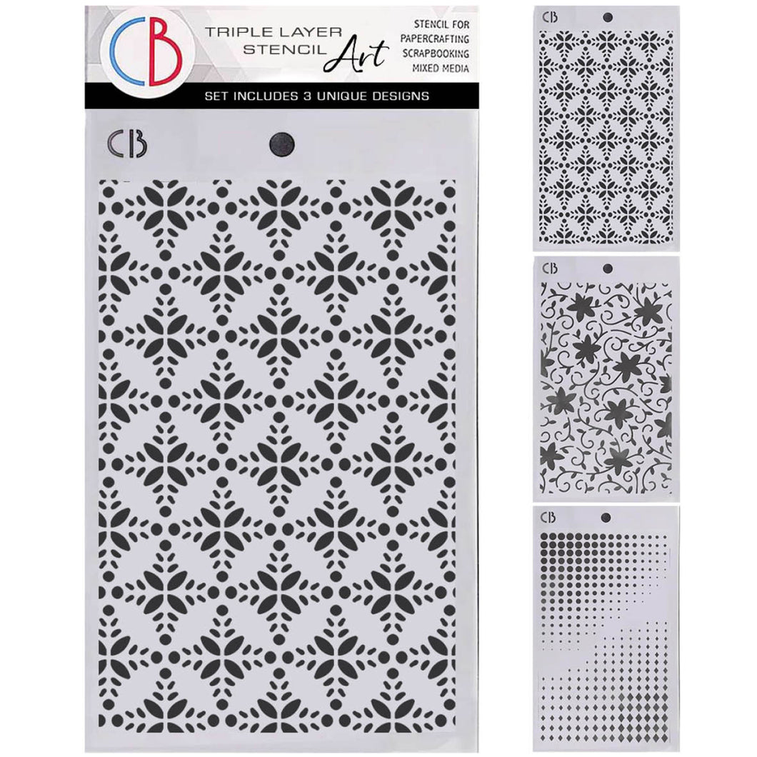 Ciao Bella - Winter Season - Stencil Mix - Pack of 3 - Triple Layer (Each design - 5