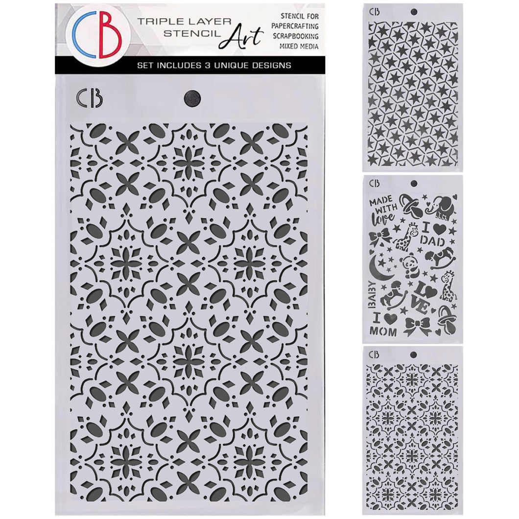 Ciao Bella - Toy Shop - Stencil Mix - Pack of 3 - Triple Layer (Each design - 5
