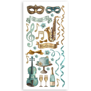 Stamperia - Paper Cut Outs - Masquerade - 4 double faced sheets 15 x 30.5cm SBBCT08