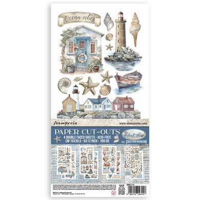 Stamperia Silent Sea Paper Cut Outs - 4 double faced sheets 15 x 30.5cm SBBCT12