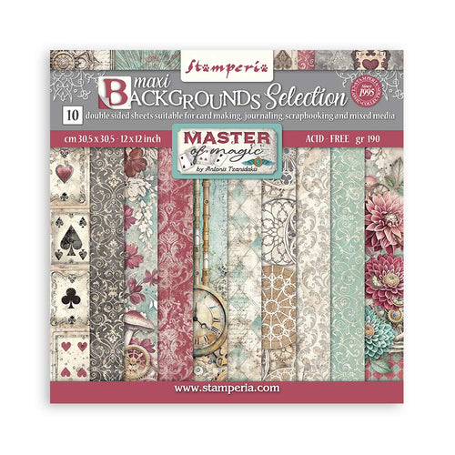 Stamperia Master of Magic Maxi Backgrounds 12” x 12” Pad - 10 double faced sheets - SBBL167