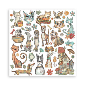 Stamperia Furry Friends Collection - 12” x 12” Pad - 10 Double Faced Sheets