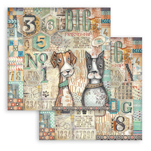 Stamperia Furry Friends Collection - 12” x 12” Pad - 10 Double Faced Sheets