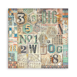 Stamperia Furry Friends Collection - 12” x 12” Pad - 10 Double Faced Background Selection