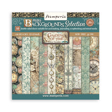 Stamperia - Gardens of Time Collection - 12” x 12” Pad - 10 Background Double Faced Sheets