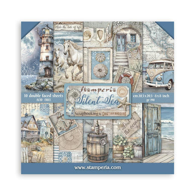 Stamperia Silent Sea 8” x 8” Pad - 8 double faced sheets - SBBS125