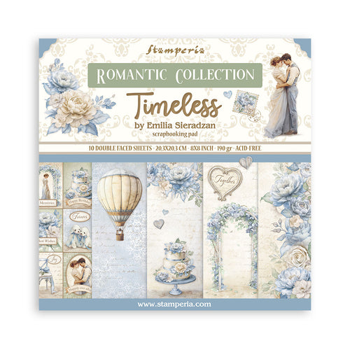 Stamperia Timeless 8” x 8” Pad - 8 double faced sheets - SBBS127