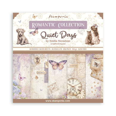 Stamperia Quiet Days Collection 8” x 8” Pad - 10 Double Faced Sheets