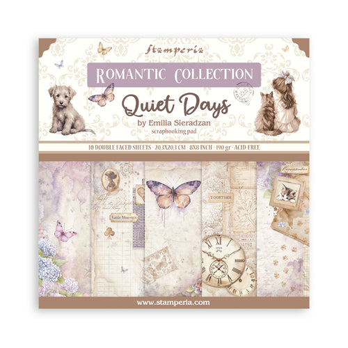 Stamperia Quiet Days Collection 8” x 8” Pad - 10 Double Faced Sheets