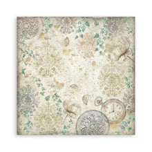 Stamperia - Gardens of Time Collection 8” x 8” Pad - 10 Backgrounds Double Faced Sheets