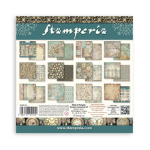 Stamperia - Gardens of Time Collection 8” x 8” Pad - 10 Backgrounds Double Faced Sheets