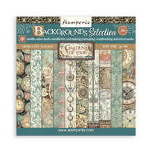 Stamperia - Gardens of Time Collection 8” x 8” Pad - 10 Backgrounds Double Faced Sheets