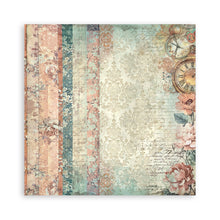 Stamperia - Gardens of Time Collection 8” x 8” Pad - 10 Backgrounds Double Faced Sheets