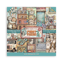 Stamperia Furry Friends 2 – 8 × 8" Paper Pad – 10 Double-Sided Sheets