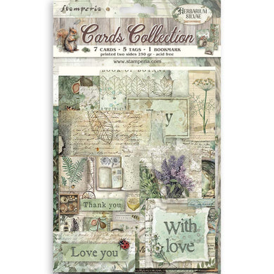 Stamperia Herbarium Silvae Collection - Cards Collection - 7 Cards, 5 Tags & 1 Bookmark