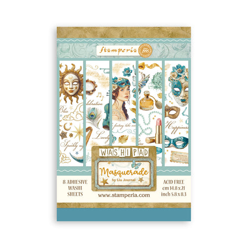 Stamperia - Masquerade - Washi Pad - 8 Adhesive Washi Sheets - SBW15