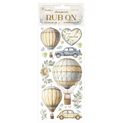 Stamperia Timeless Rub On  - Air Balloon - DFLRB163 - 10.16cm x 16.6cm
