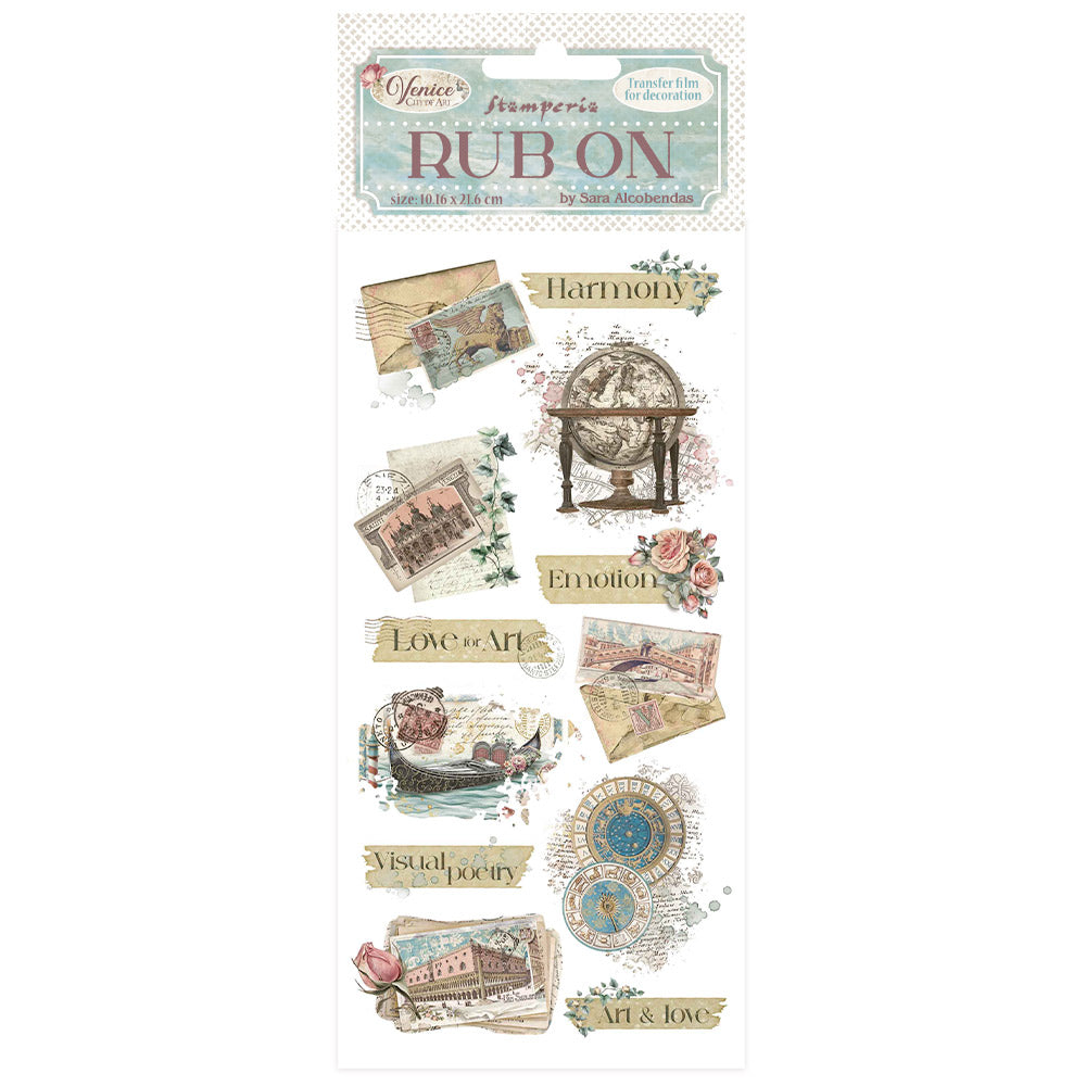 Stamperia Venice City of Art Rub On - Letters - DFLRB168 - 10.16cm x 16.6cm