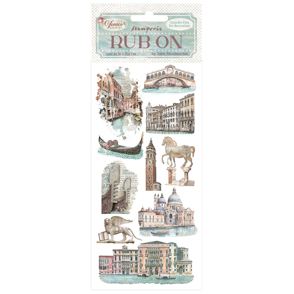 Stamperia Venice City of Art Rub On - Monuments - DFLRB170 - 10.16cm x 16.6cm