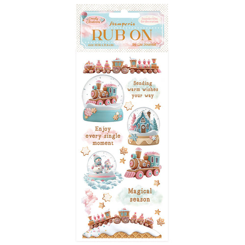 Stamperia Candy Christmas Rub On - Snow Globe - DFLRB174 - 10.16cm x 16.6cm