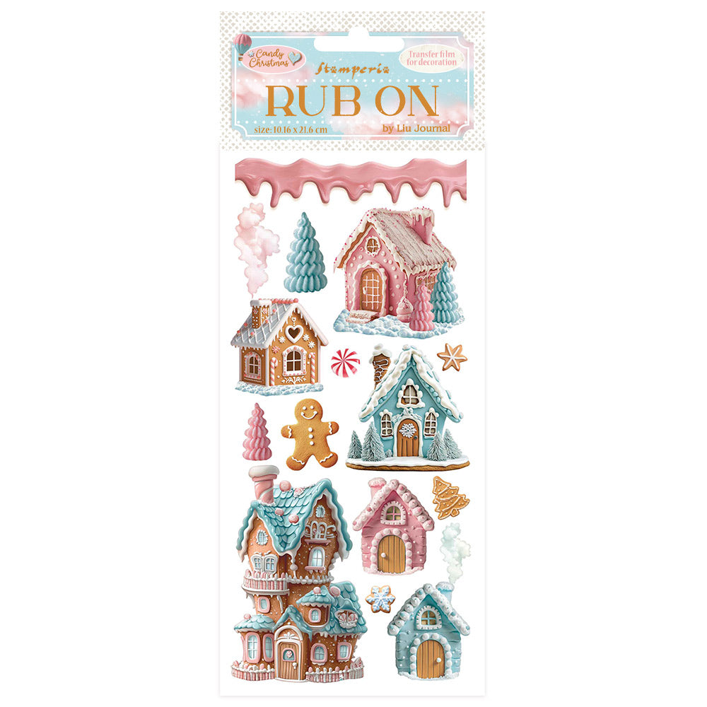 Stamperia Candy Christmas Rub On - Gingerbread - DFLRB176 - 10.16cm x 16.6cm