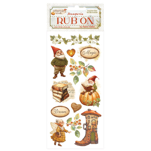 Stamperia - Whispering Woods Collection - Rub On - Gnomes - 10.16cm x 16.6cm